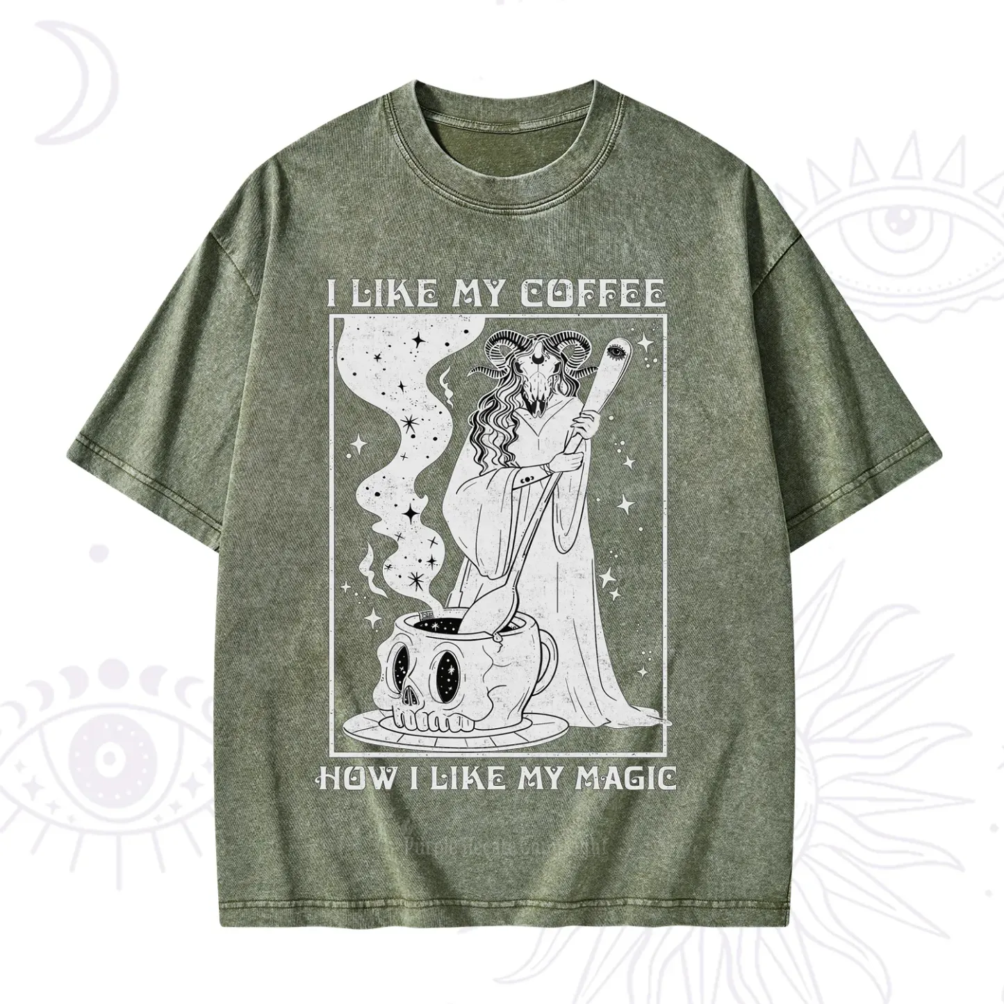 Purplehecate I Like My Coffee How I Like My Magic Washed T-Shirt