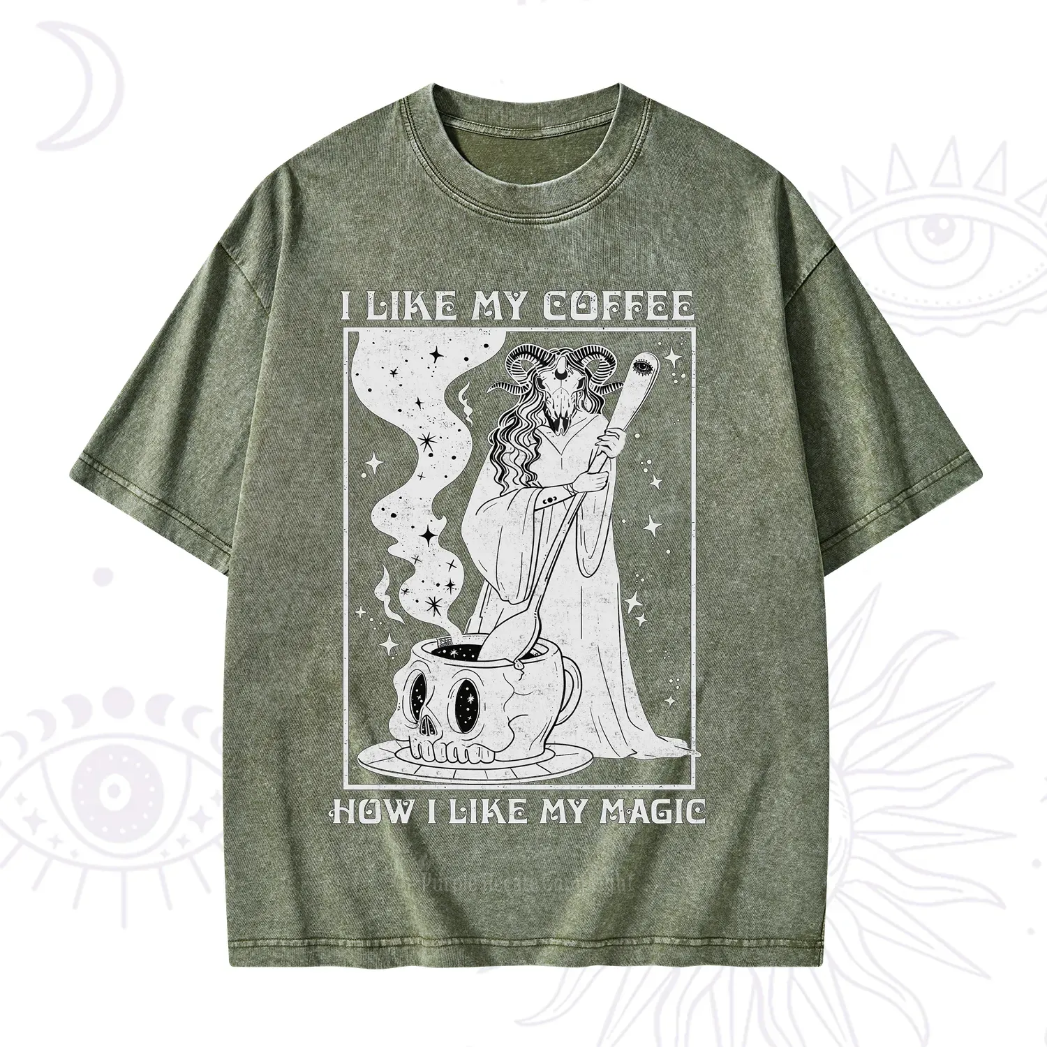 Purplehecate I Like My Coffee How I Like My Magic Washed T-Shirt