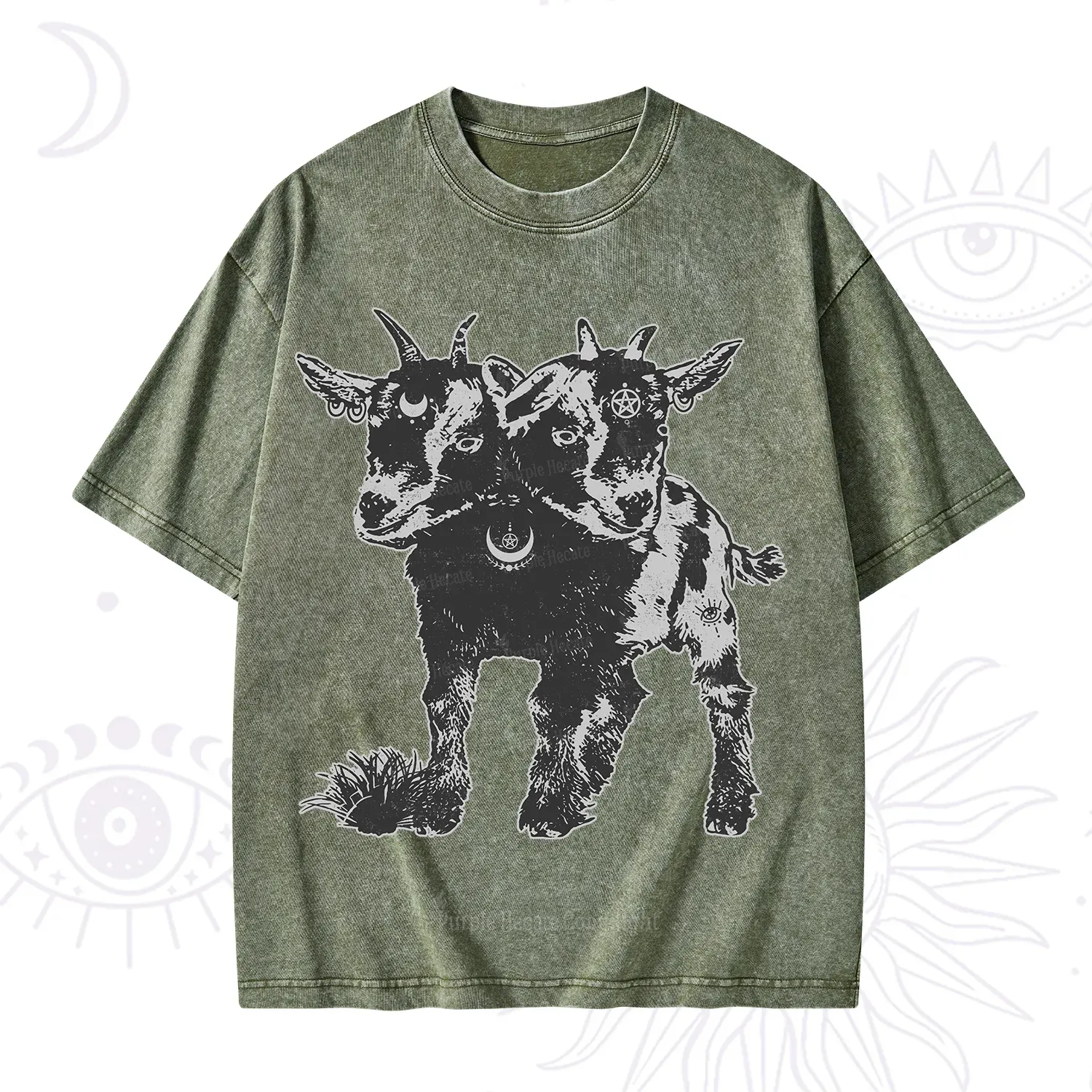 Purplehecate Two Headed Goat Washed T-Shirt