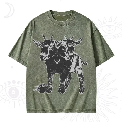 Purplehecate Two Headed Goat Washed T-Shirt