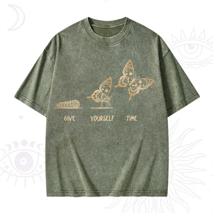 Purplehecate Give Yourself Time Butterfly Washed T-Shirt