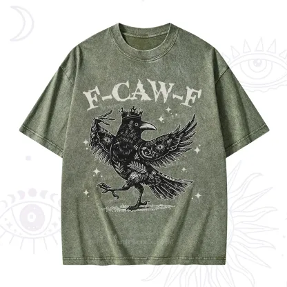 Purplehecate F-caw-f Funny Crow Washed T-Shirt
