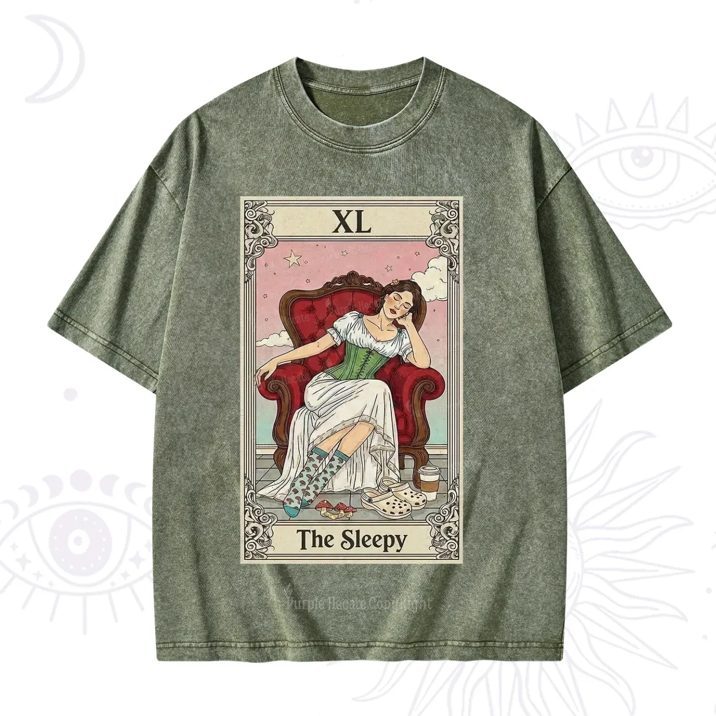 Purplehecate The Sleepy Tarot Washed T-Shirt