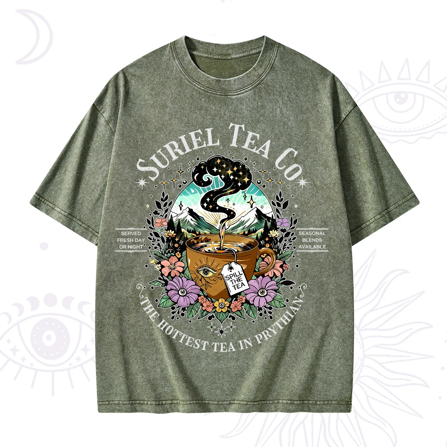 Purplehecate The Forest Tea Oracle Washed T-Shirt