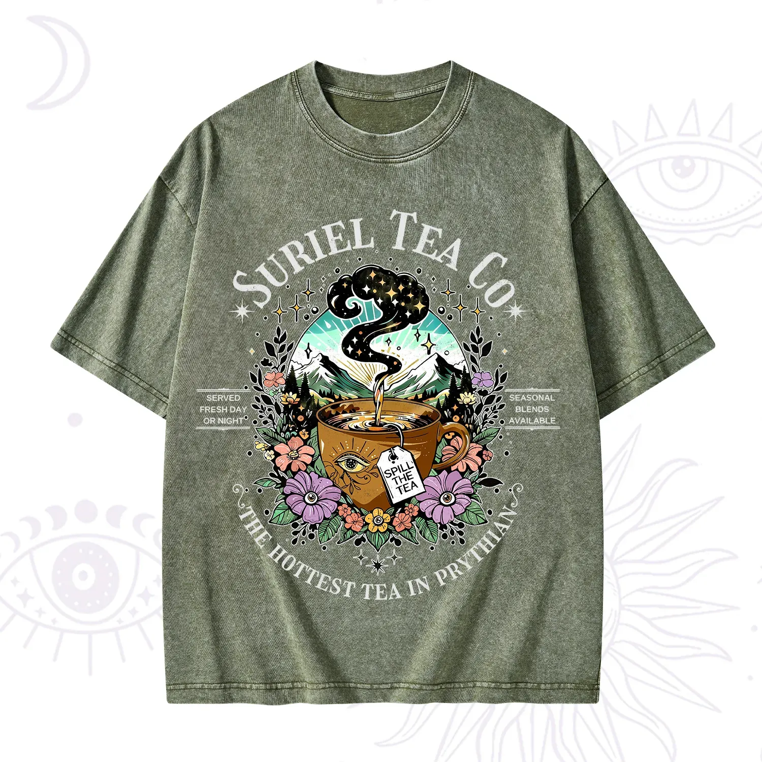Purplehecate The Forest Tea Oracle Washed T-Shirt