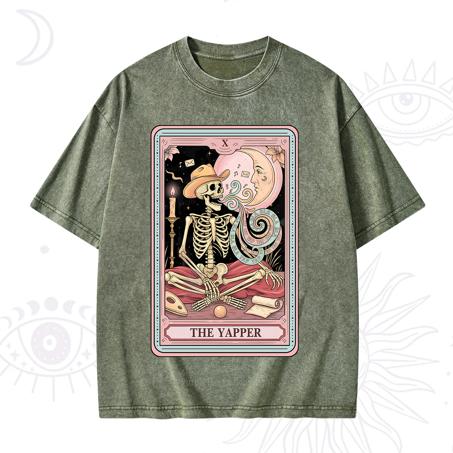 Purplehecate The Skeleton Yapper Tarot Washed T-Shirt