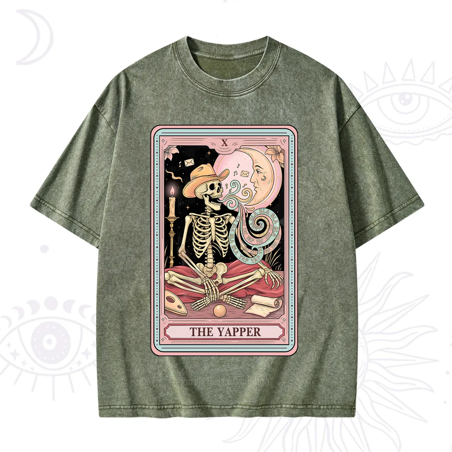 Purplehecate The Skeleton Yapper Tarot Washed T-Shirt