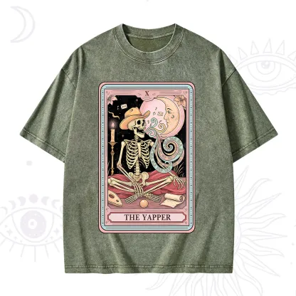 Purplehecate The Skeleton Yapper Tarot Washed T-Shirt