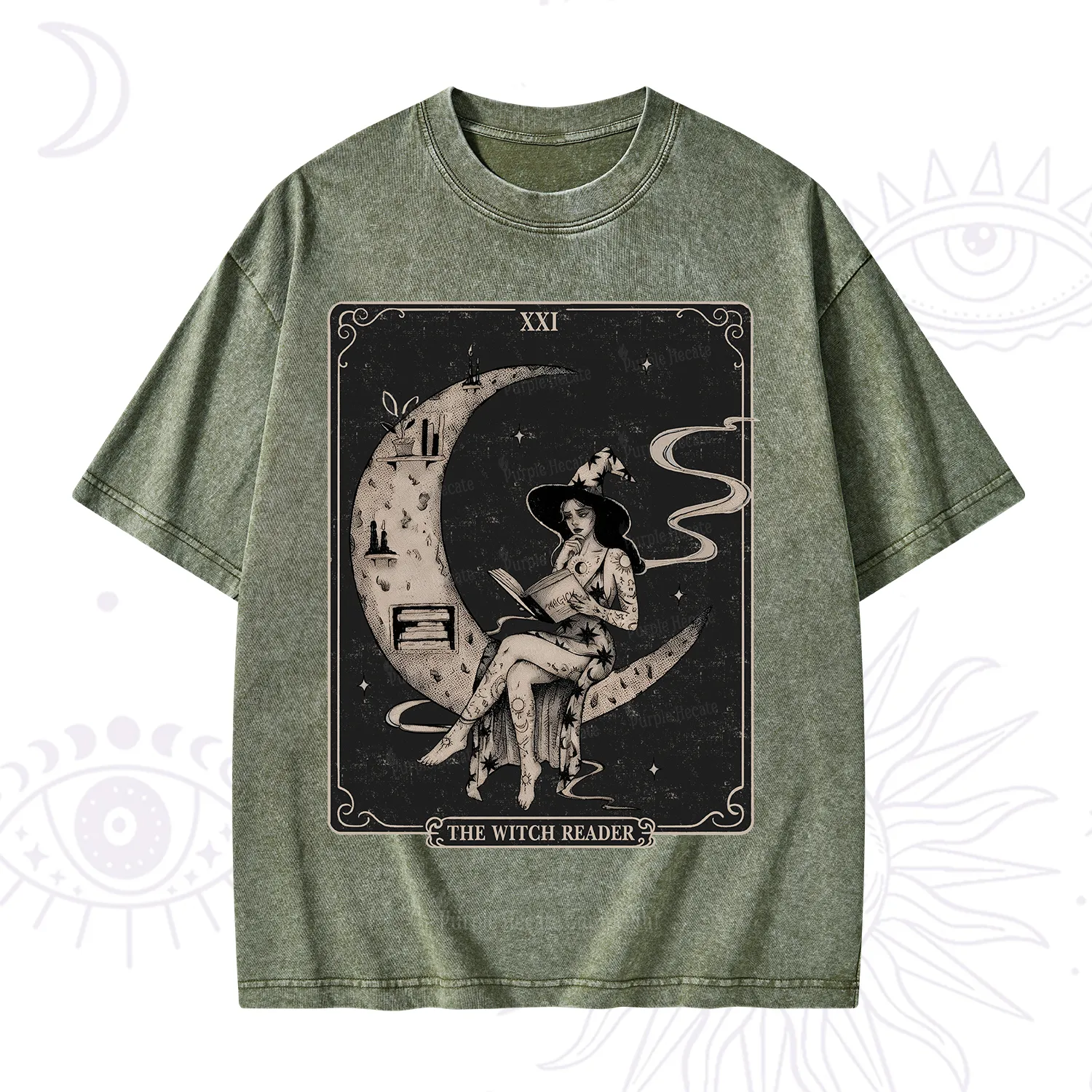 Purplehecate The Witch Reader Washed T-Shirt