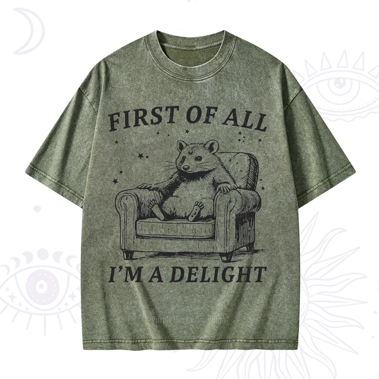 Purplehecate First Of All I'm A Delight Opossum Washed T-Shirt