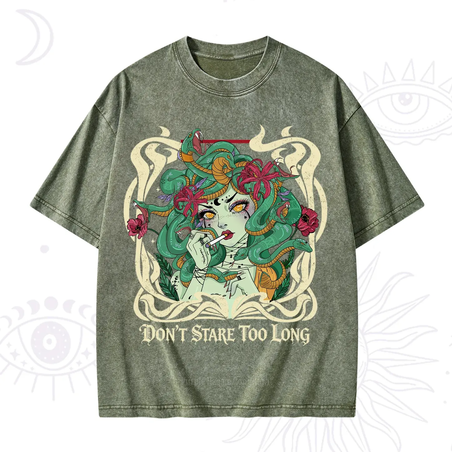 Purplehecate Don't Stare Too Long Washed T-Shirt