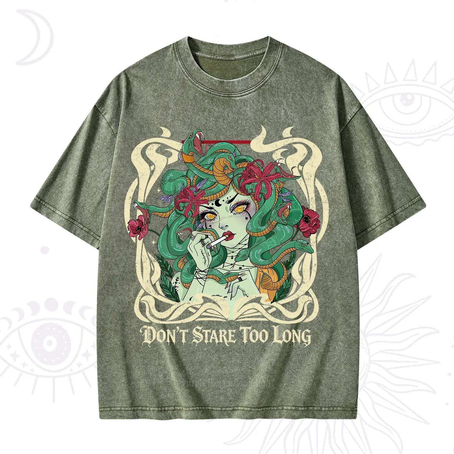 Purplehecate Don't Stare Too Long Washed T-Shirt
