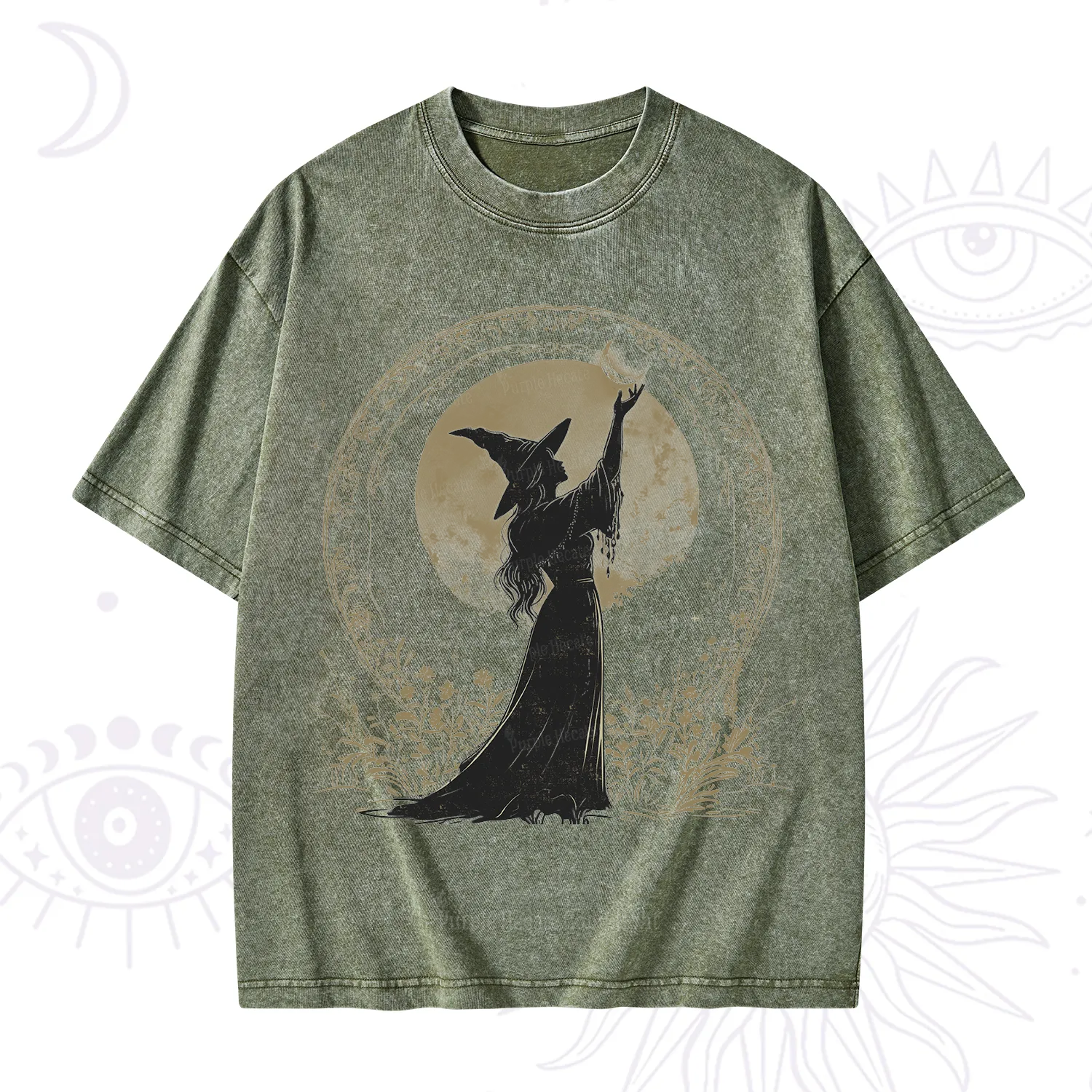 Purplehecate The Moon Witch Washed T-Shirt