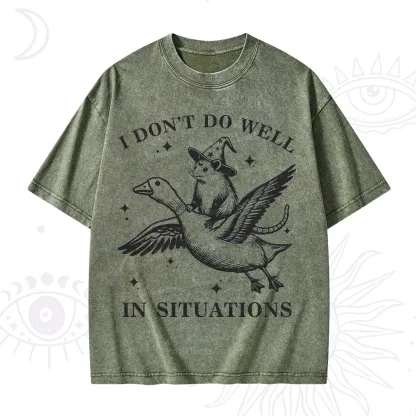 Purplehecate I Don't Do Well In Situations Washed T-Shirt