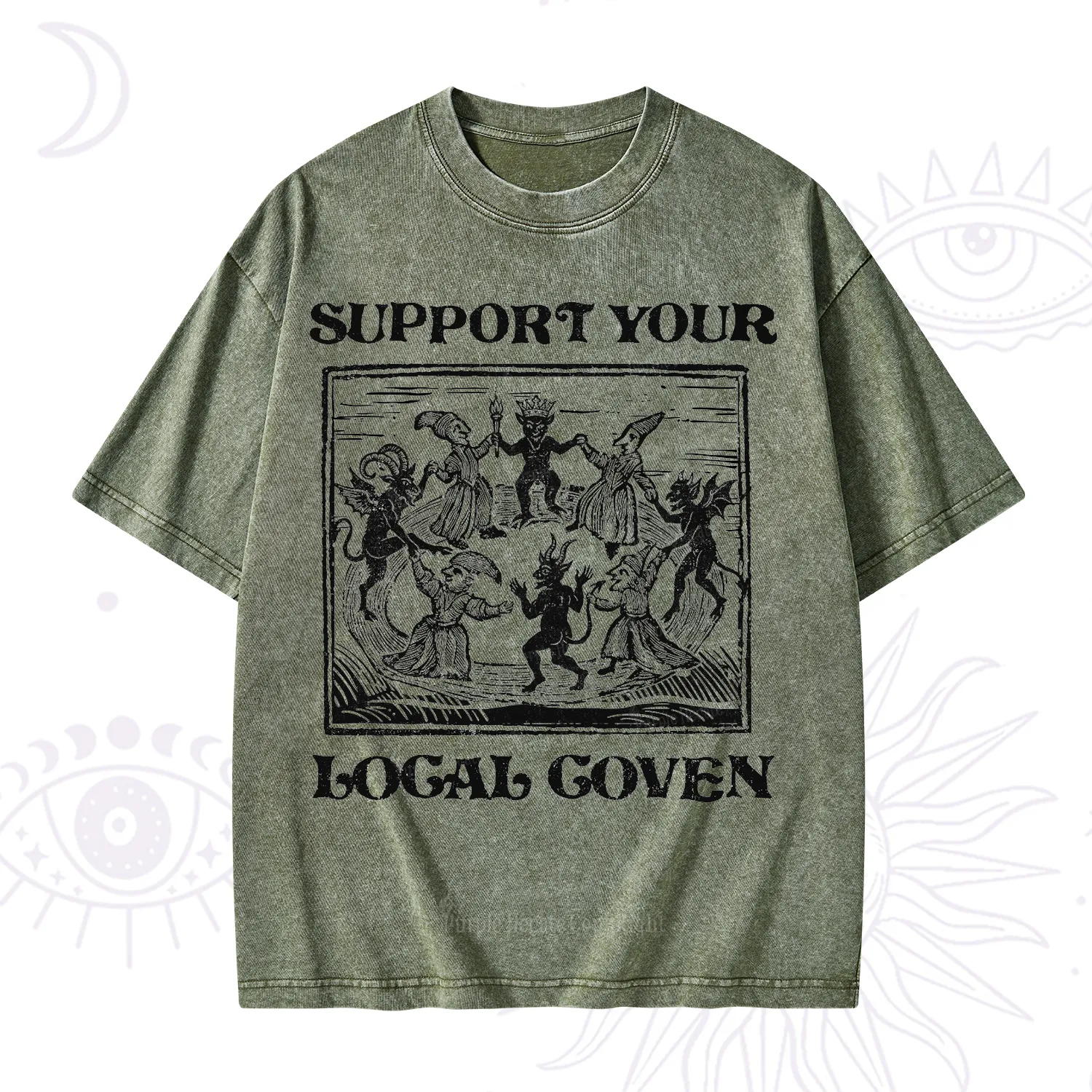 Purplehecate Support Your Local Coven Washed T-Shirt