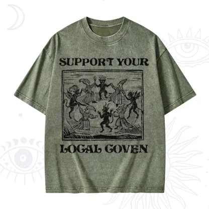 Purplehecate Support Your Local Coven Washed T-Shirt