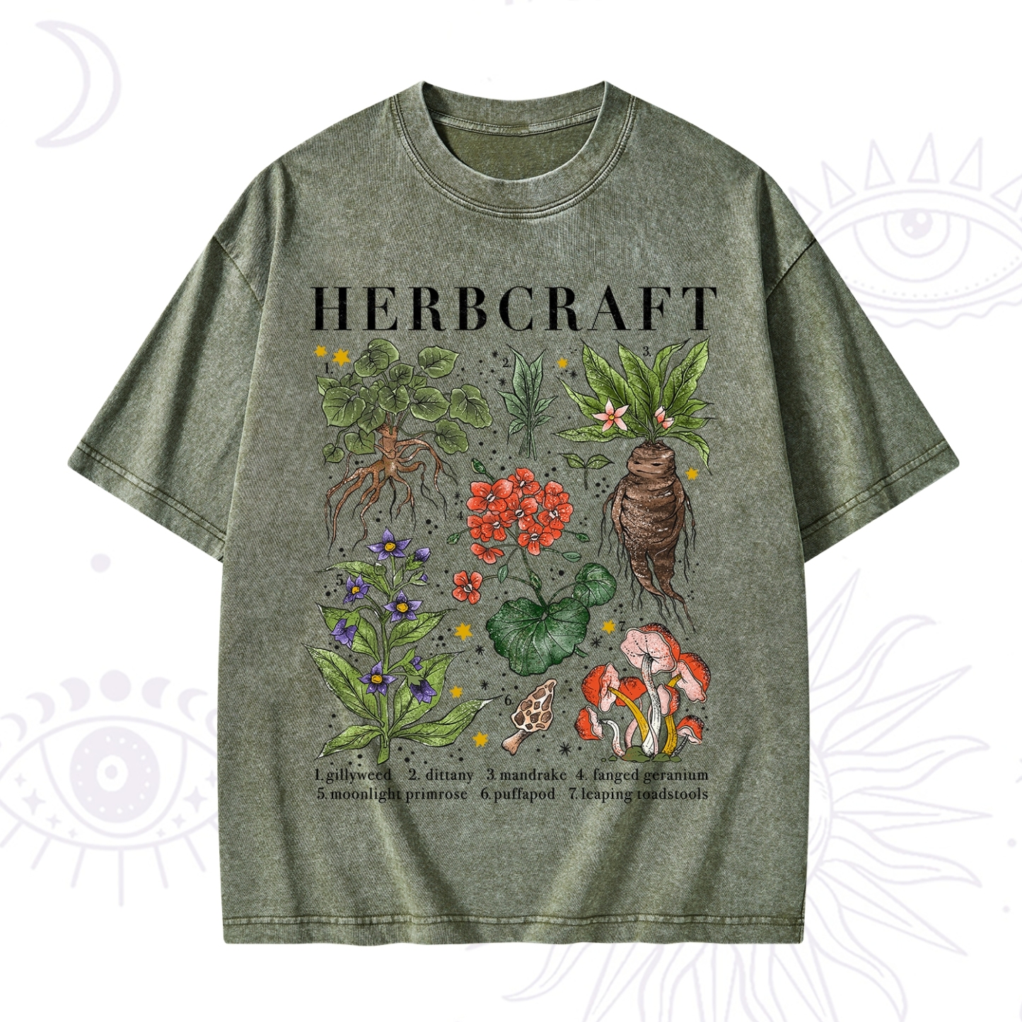 Purplehecate Magical Herbcraft Washed T-Shirt