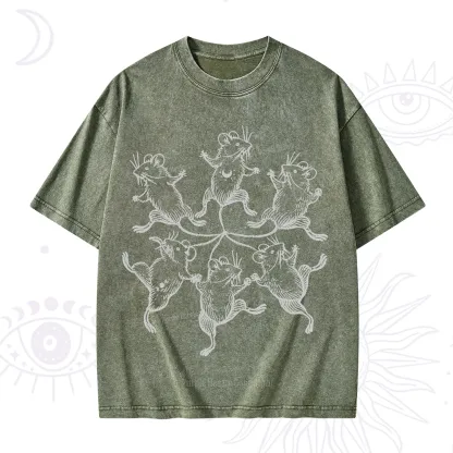 Purplehecate The Midnight Mouse Dance Washed T-Shirt