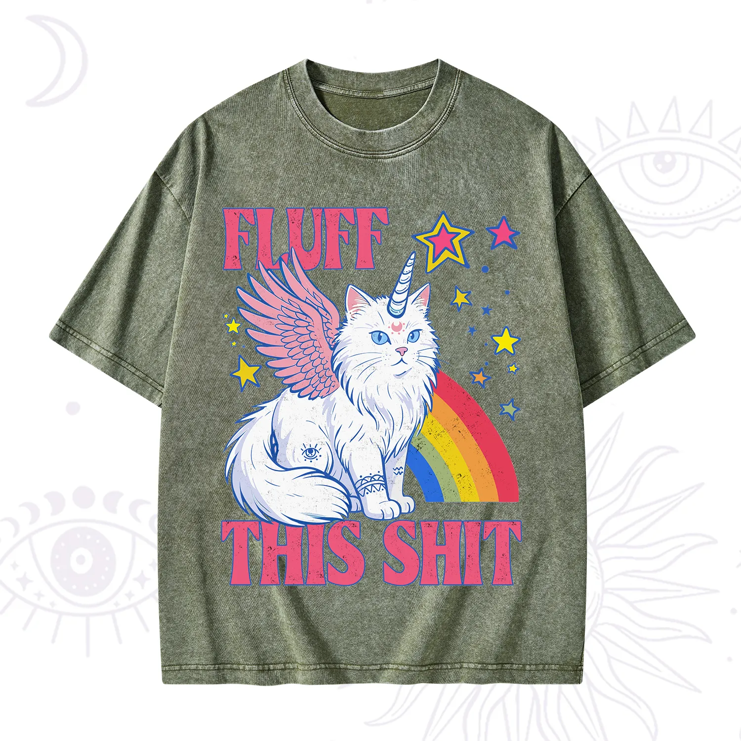 Purplehecate Fluff This Sh*t Cat Washed T-Shirt