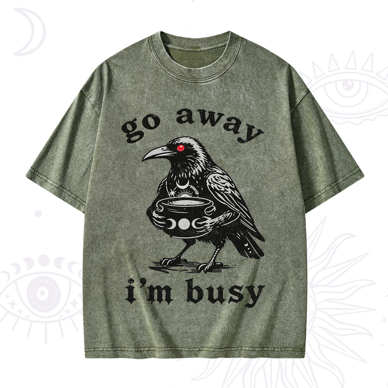 Purplehecate Go Away I'm Busy Washed T-Shirt