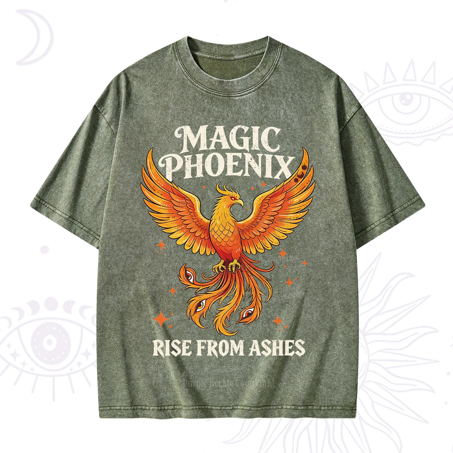 Purplehecate Magic Phoenix Rise From Ashes Washed T-Shirt