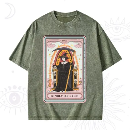 Purplehecate The Kindly Fuck Off Tarot Washed T-Shirt