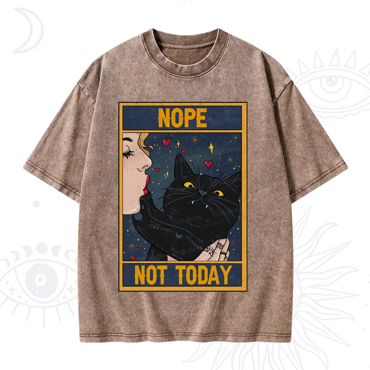 Purplehecate The Nope Not Today Tarot Washed T-Shirt