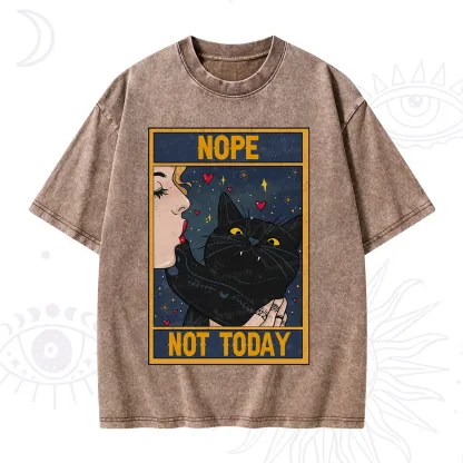 Purplehecate The Nope Not Today Tarot Washed T-Shirt