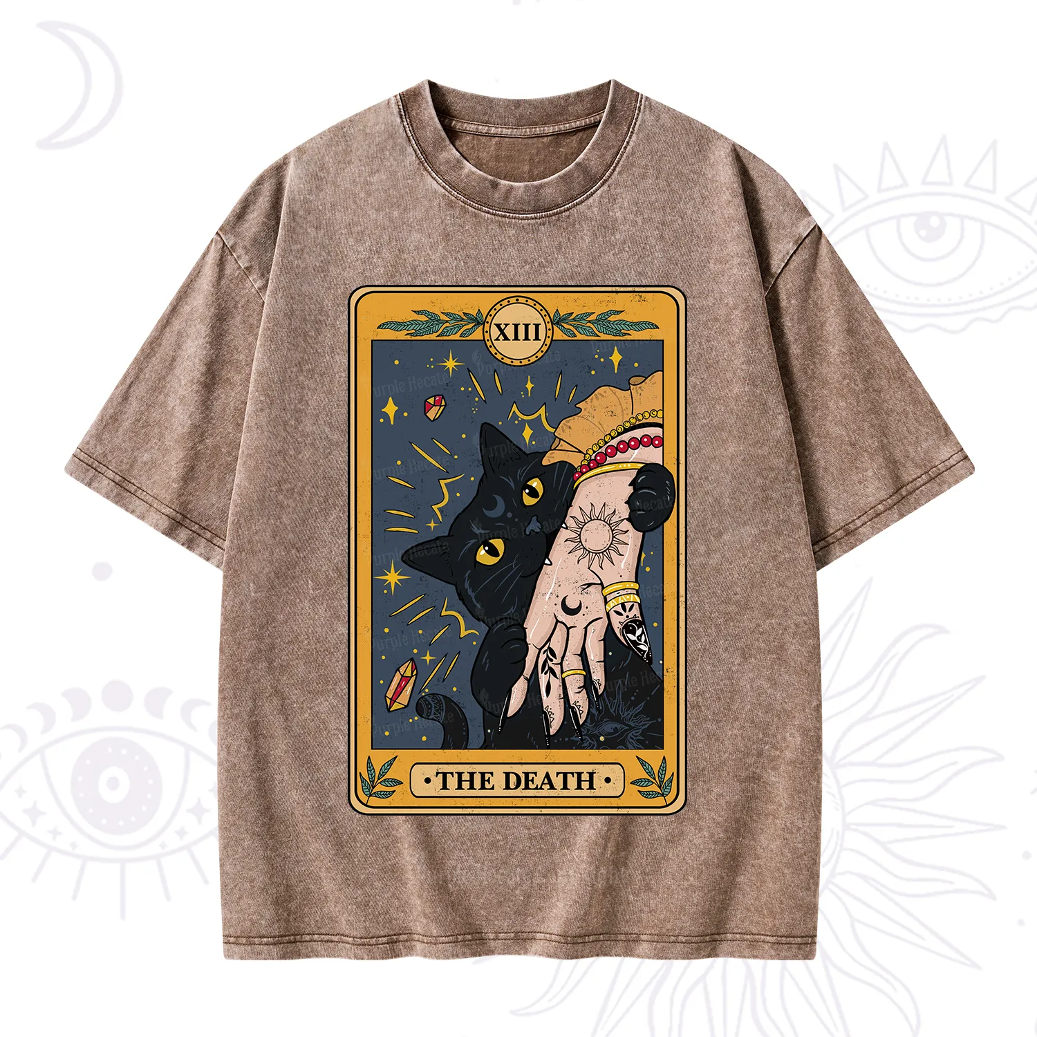 Purplehecate The Death Tarot Card Washed T-Shirt