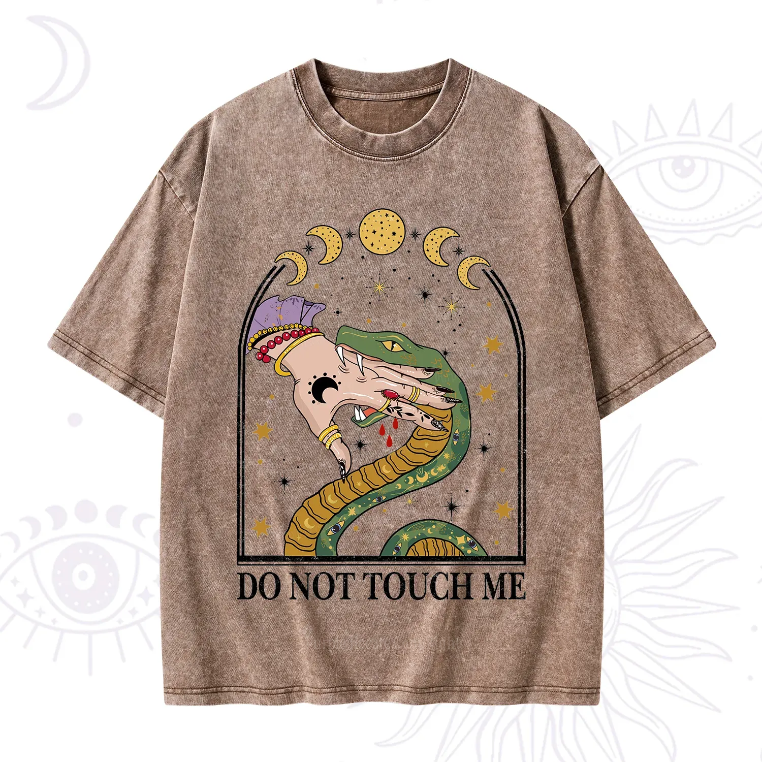 Purplehecate Do Not Touch Me Washed T-Shirt