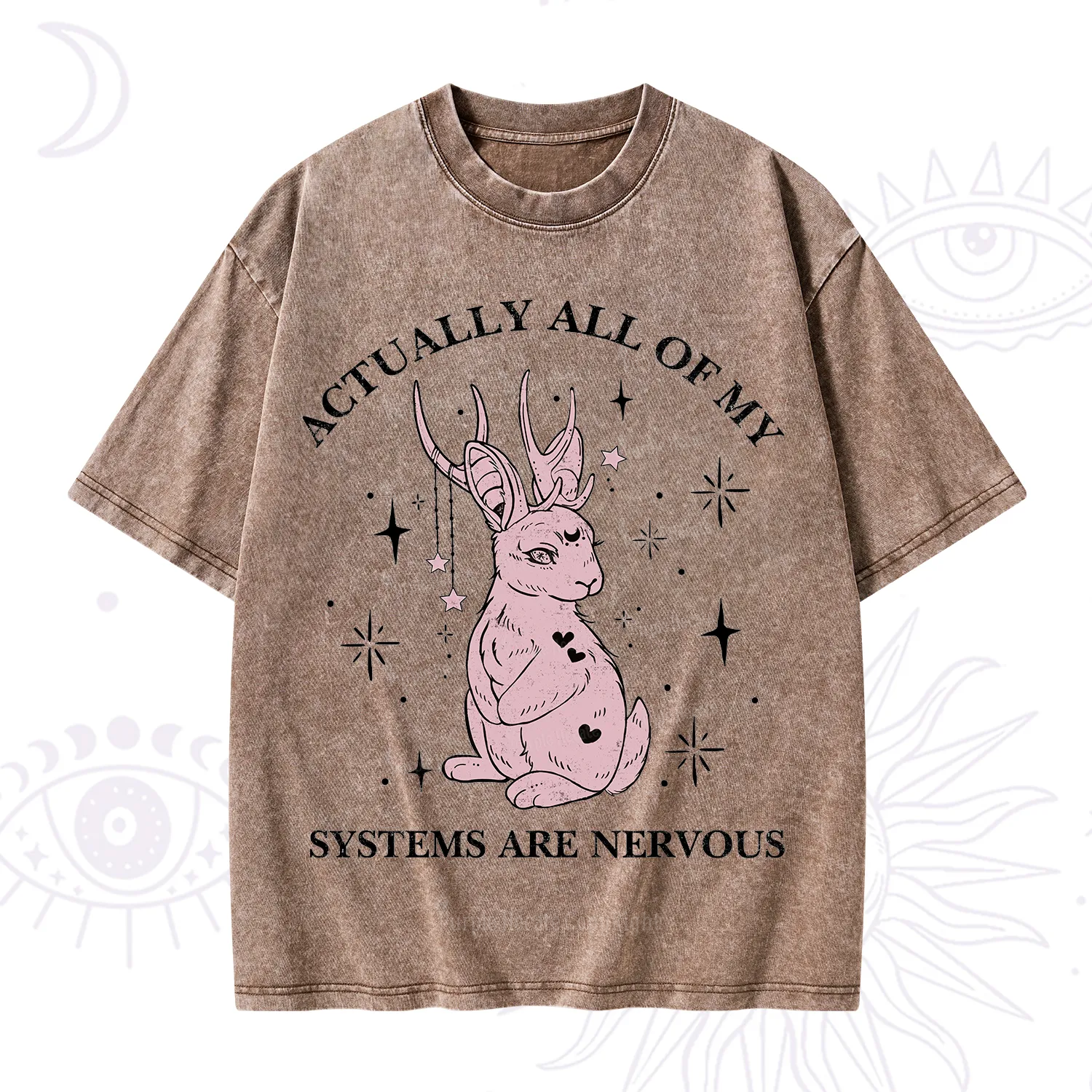 Purplehecate Actually All Of My Systems Are Nervous Washed T-Shirt