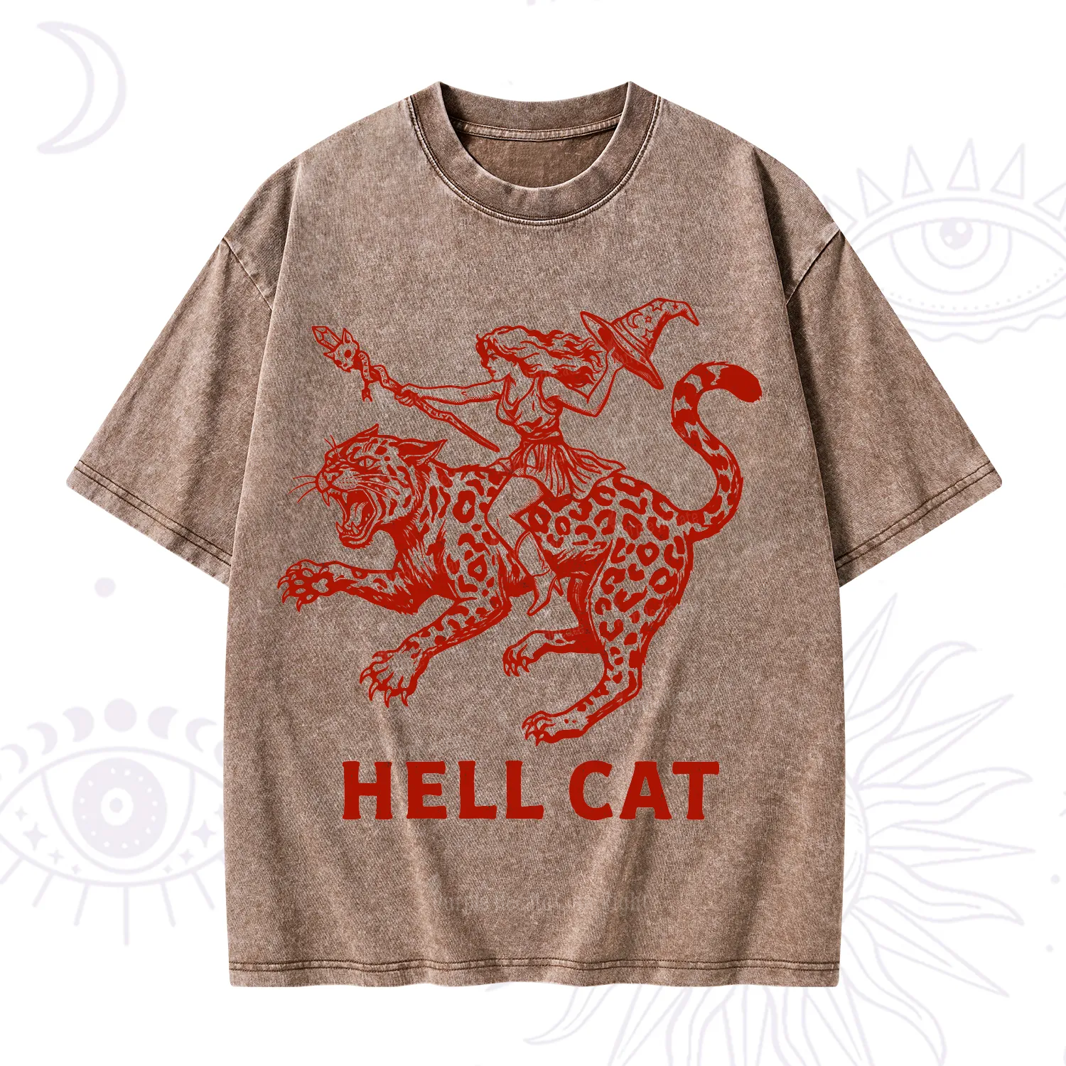 Purplehecate Hex Girl Hell Cat Washed T-Shirt