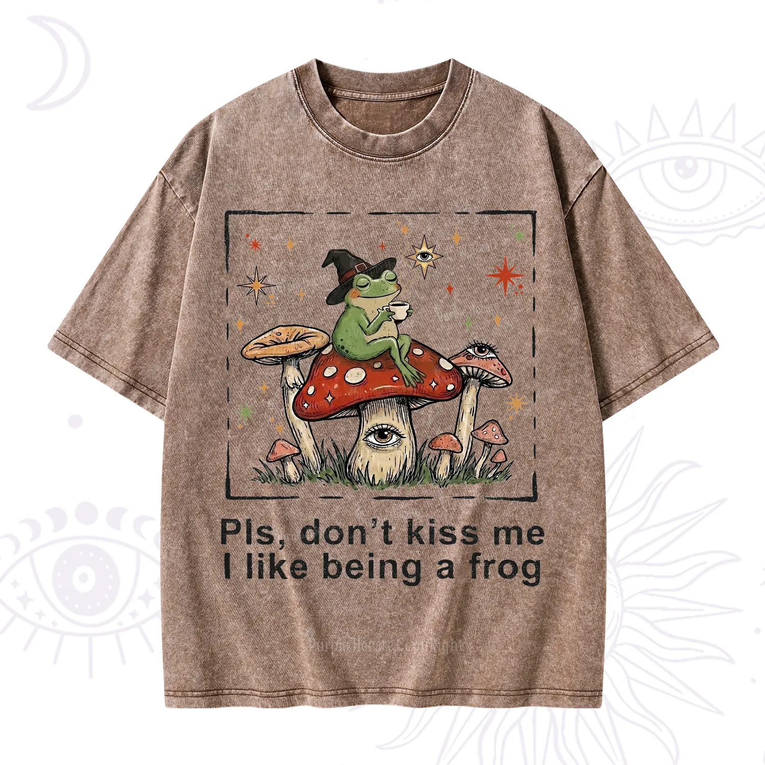 Purplehecate Please Don't Kiss Me I like Being A Frog Washed T-Shirt