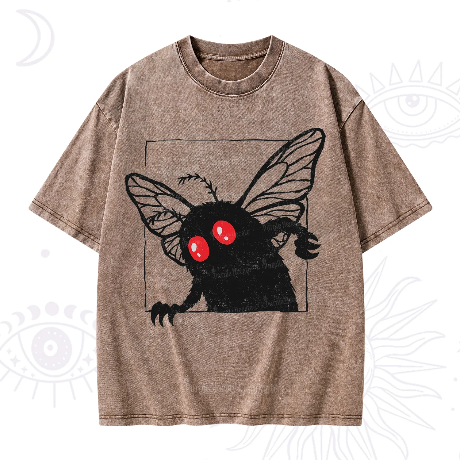 Purplehecate The Curious Mothman Washed T-Shirt