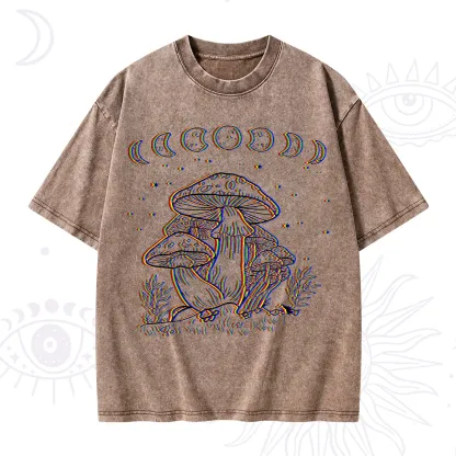 Purplehecate Mushroom and Moon Washed T-Shirt