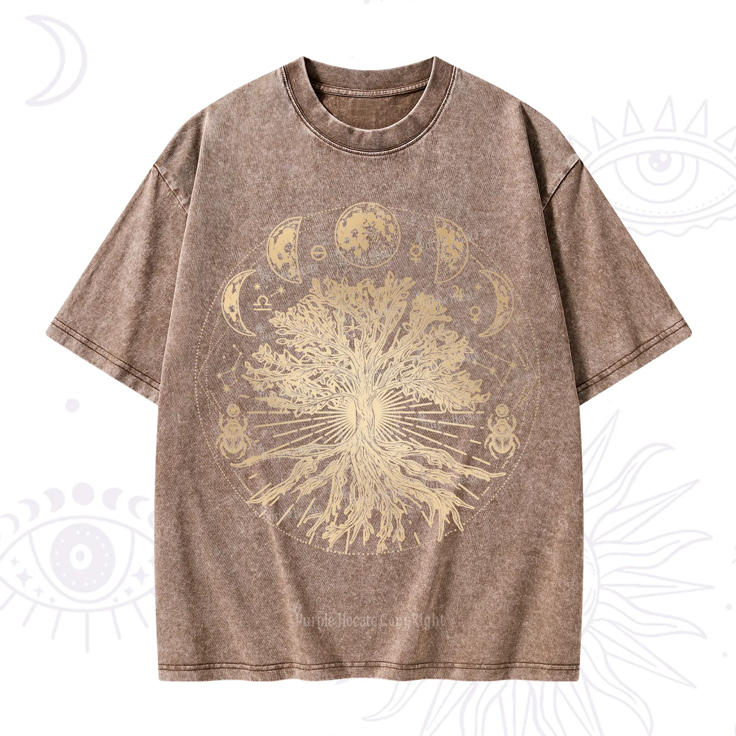 Purplehecate Tree Of Lif Washed T-Shirt