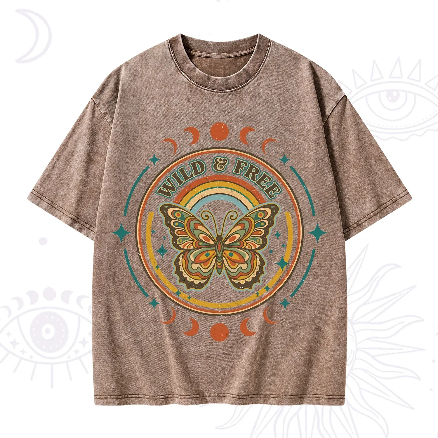 Purplehecate Wild And Free Butterfly Washed T-Shirt
