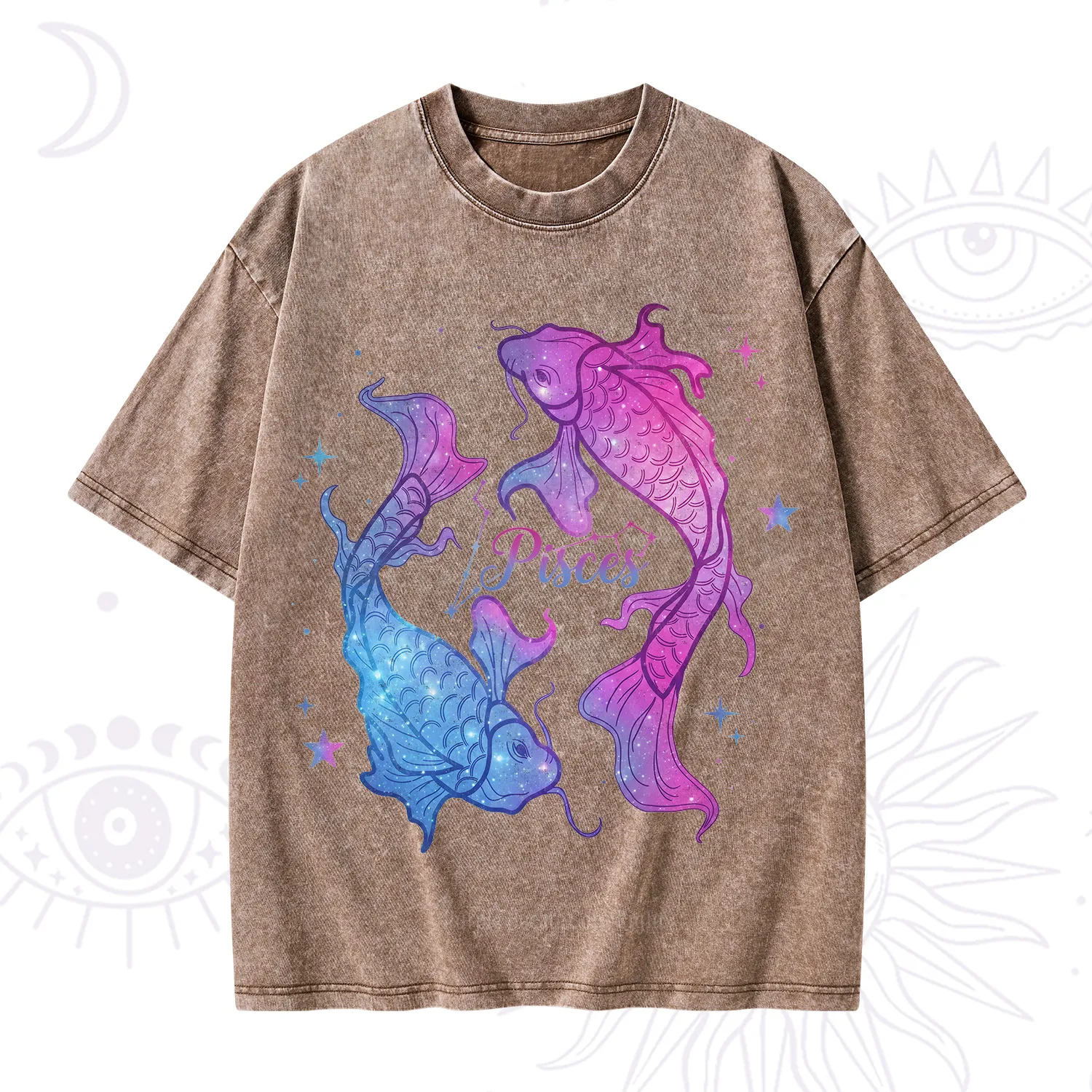 Purplehecate Pisces Zodiac Washed T-Shirt