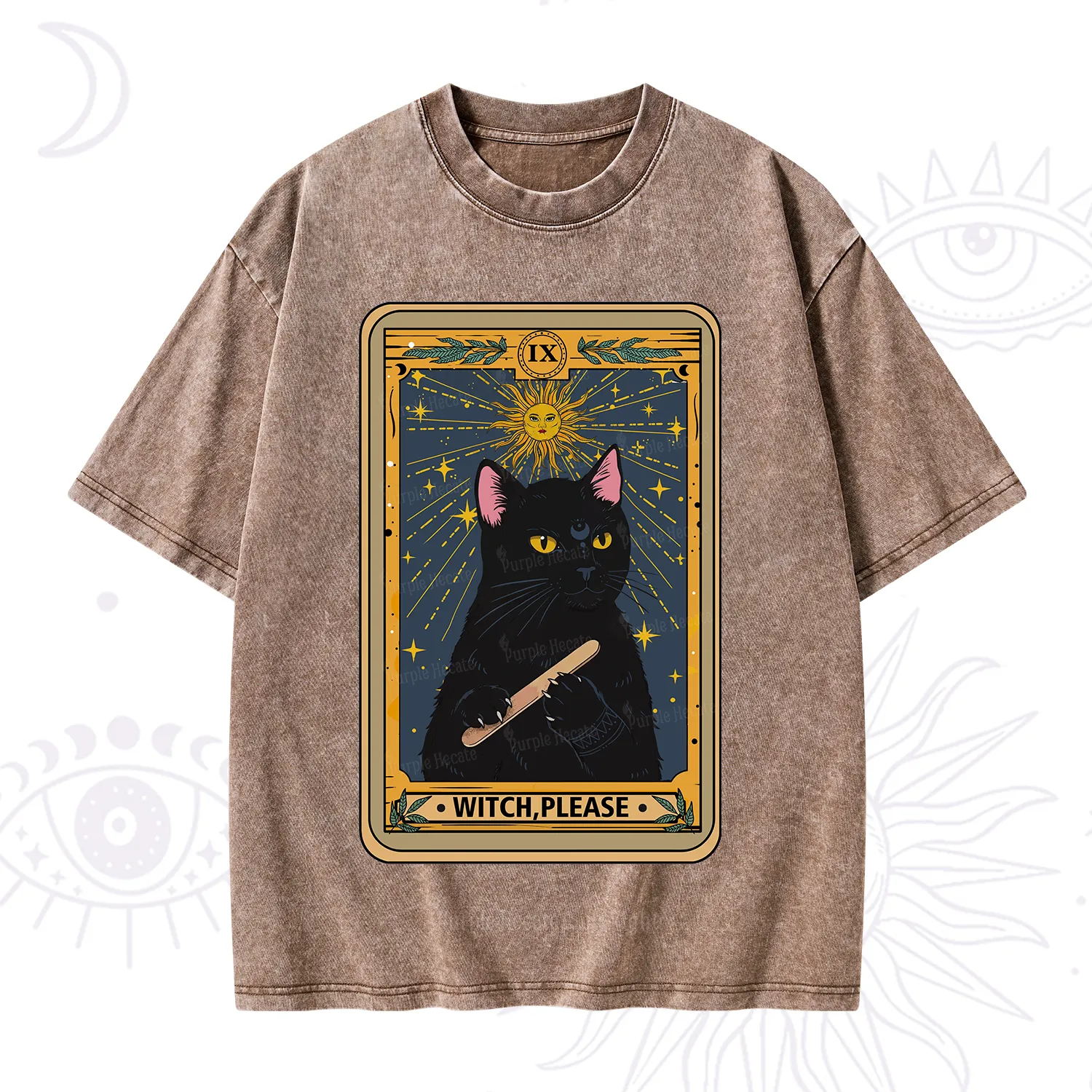 Purplehecate The Witch Please Tarot Washed T-Shirt
