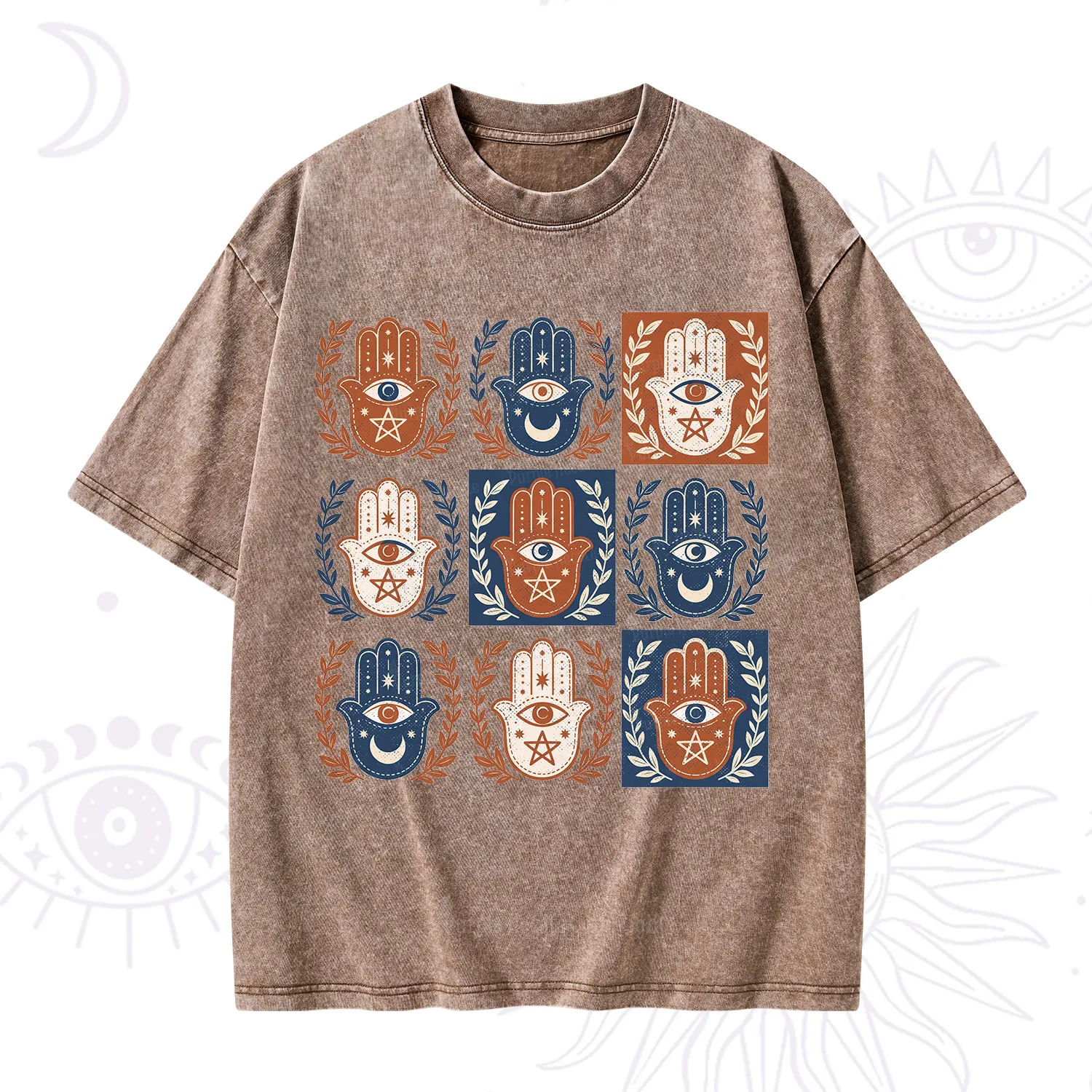 Purplehecate Hamsa Hand Washed T-Shirt