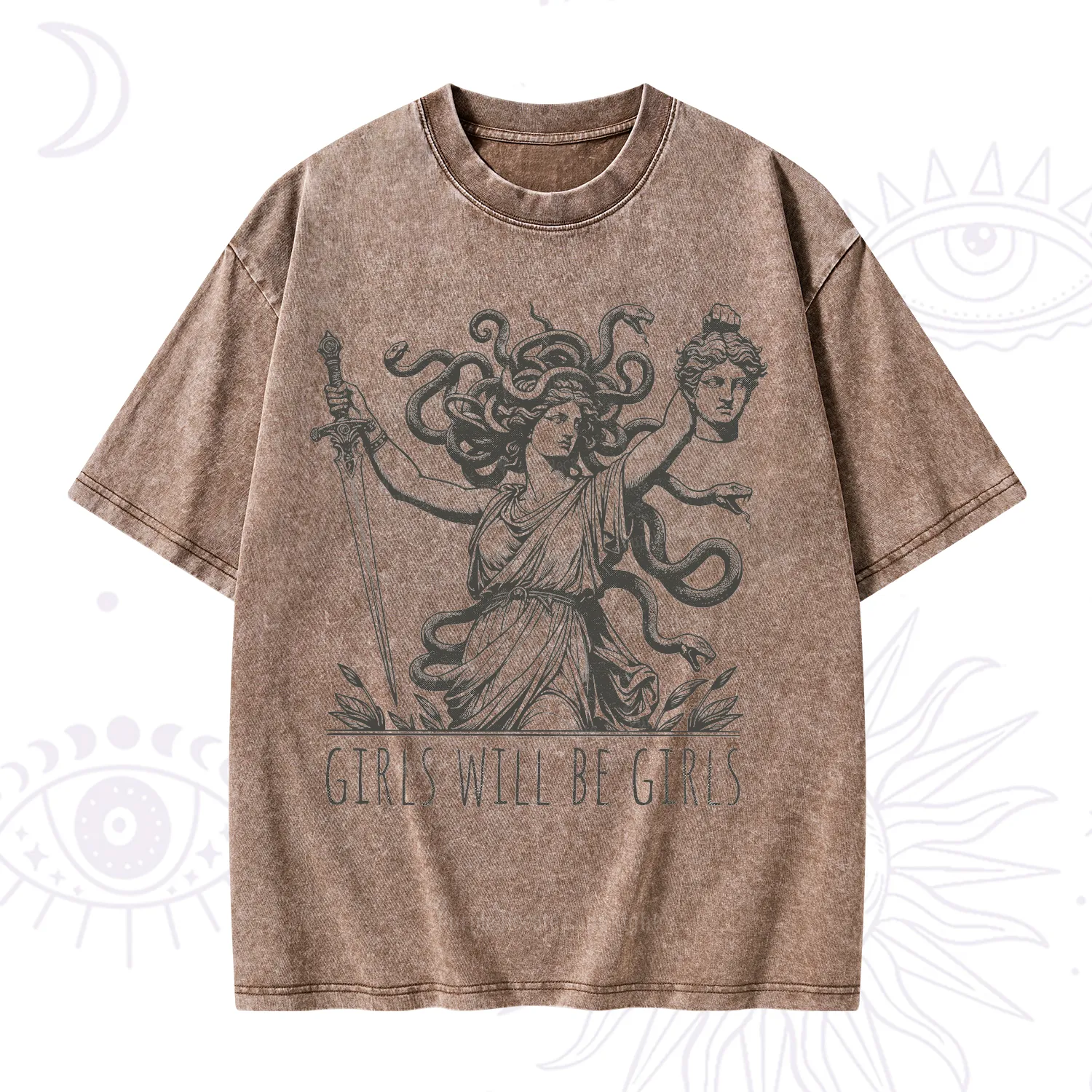 Purplehecate Girls Will Be Girls Medusa Washed T-Shirt