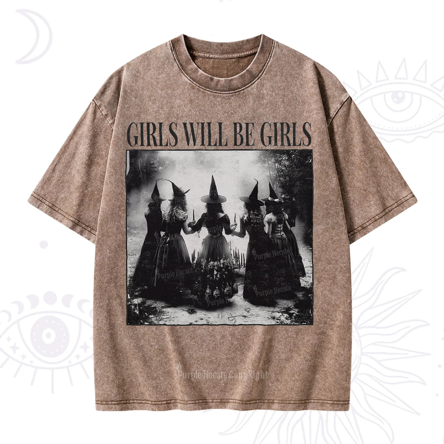 Purplehecate Girl Will Be Girl Witch Washed T-Shirt