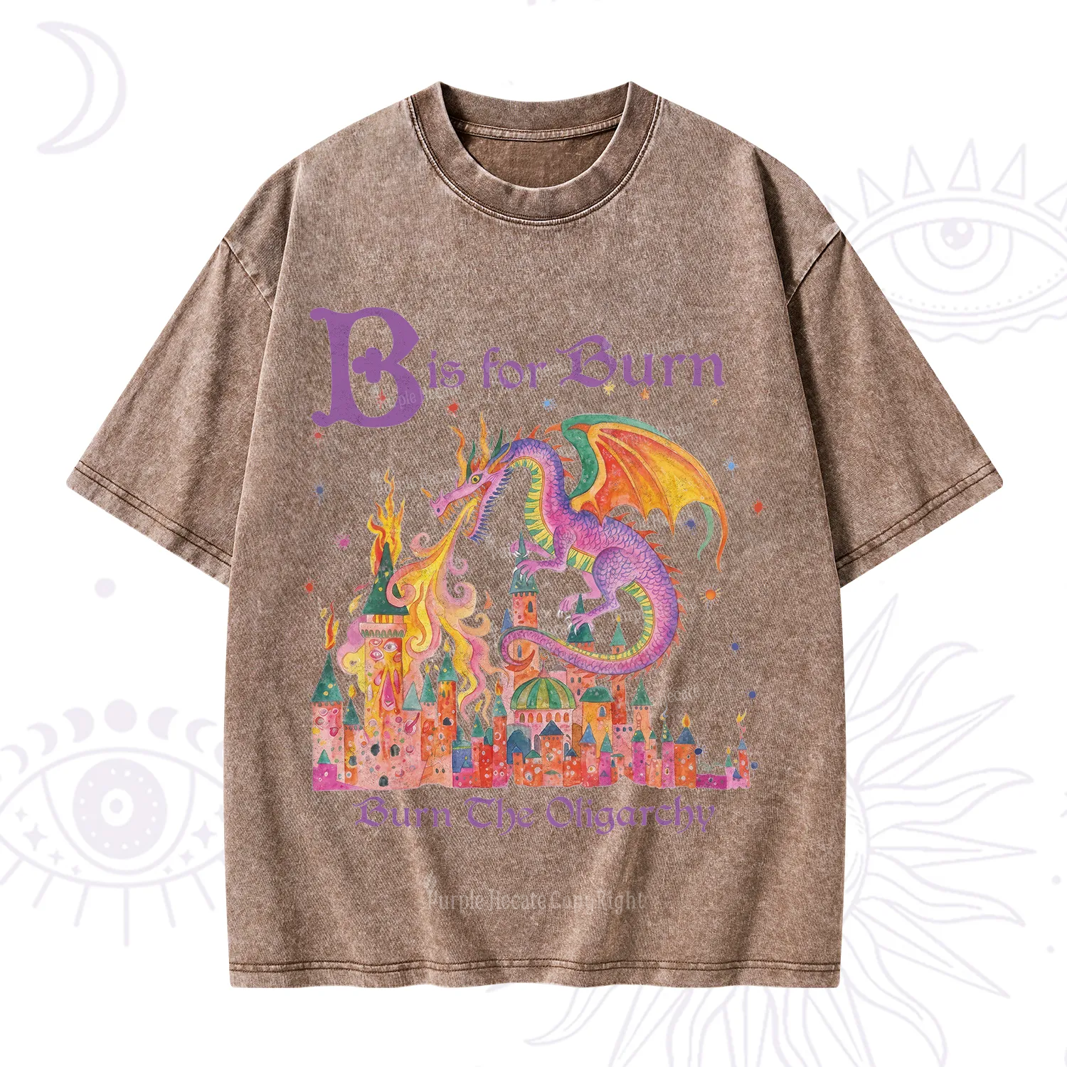 Purplehecate Burn The Oligarchy Washed T-Shirt