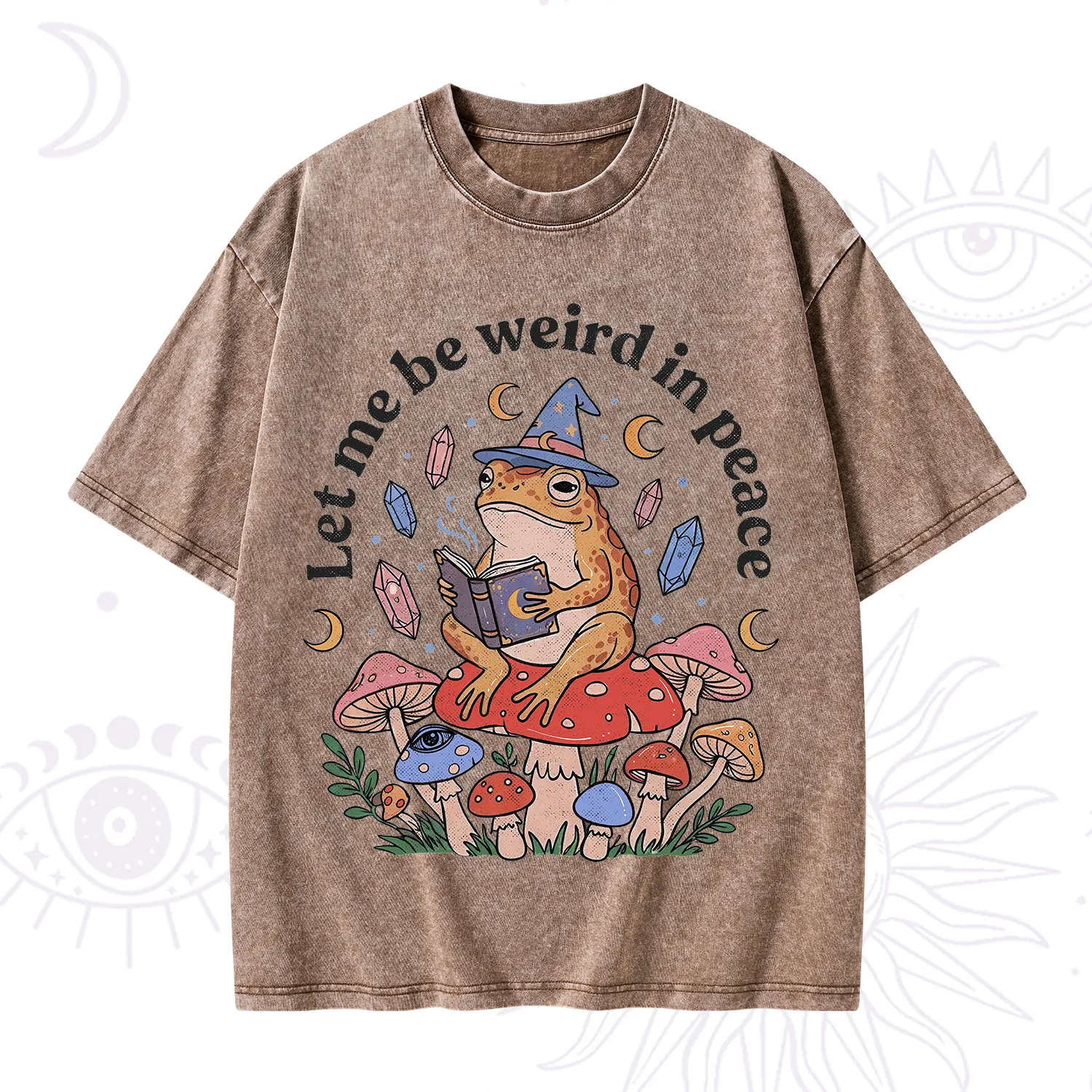 Purplehecate Let Me Be Weird in Peace Frog Washed T-Shirt