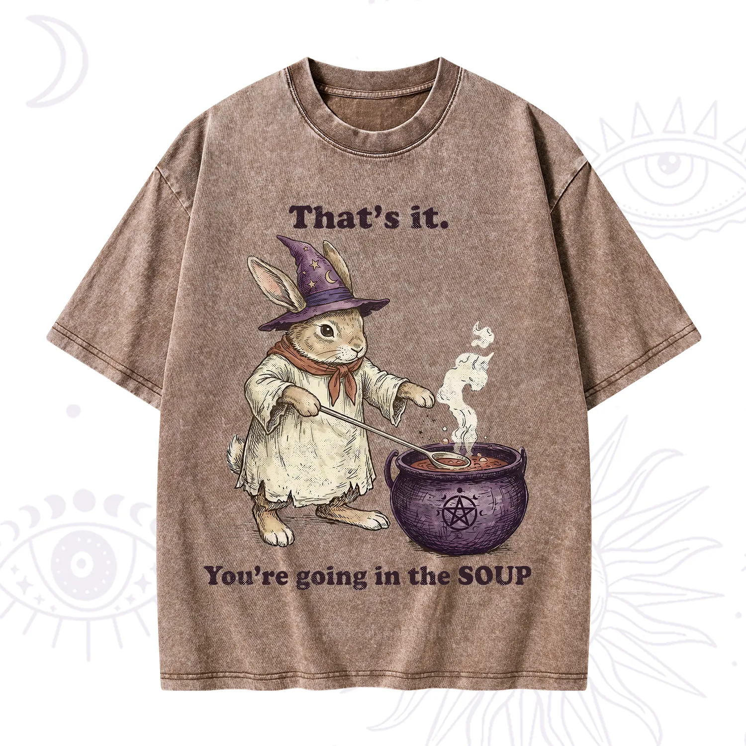 Purplehecate That's It You're Going in the Soup Witch Bunny Washed T-Shirt
