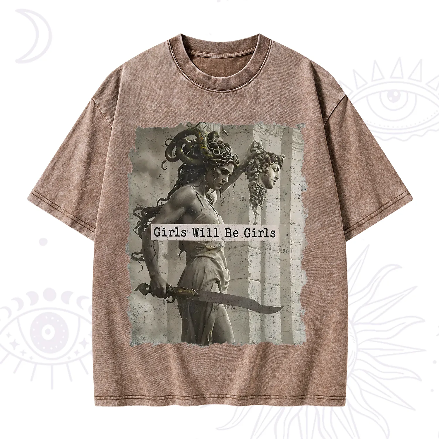 Purplehecate Medusa Girls Will Be Girls Washed T-Shirt