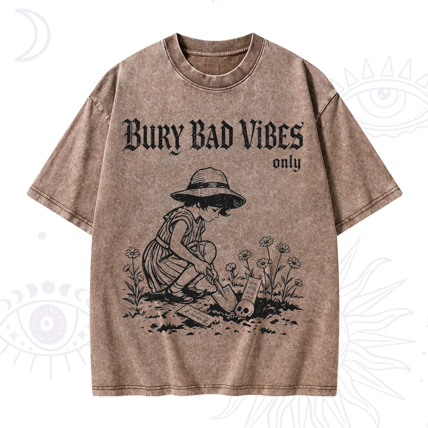 Purplehecate Bury Bad Vibes Only Washed T-Shirt