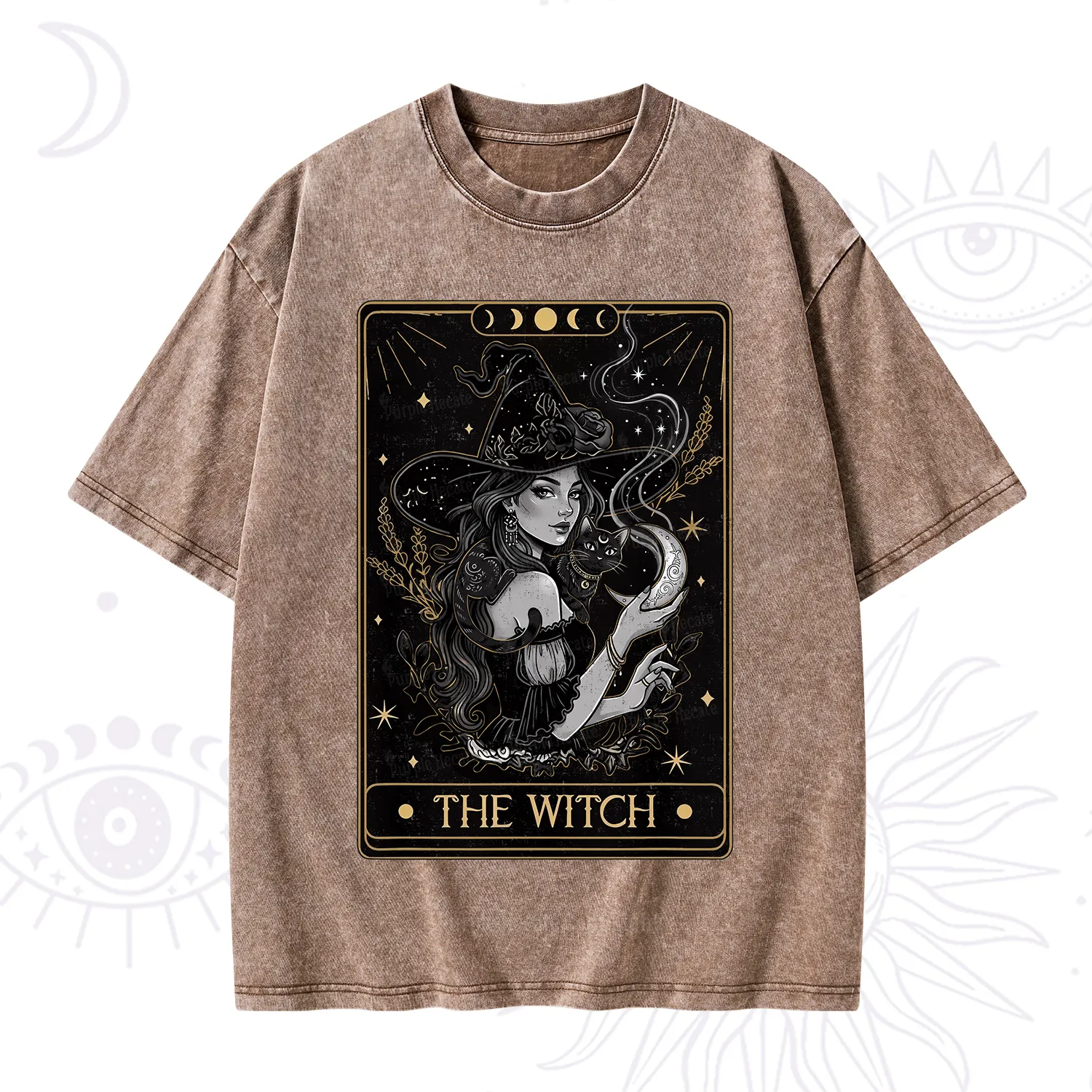 Purplehecate The Witch Enchanted Tarot Card Washed T-Shirt