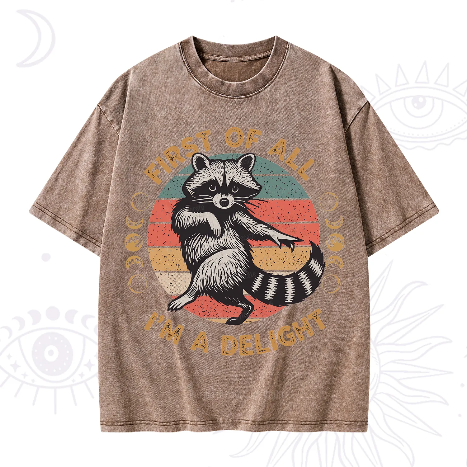 Purplehecate First of All I'm A Delight Raccoon Washed T-Shirt