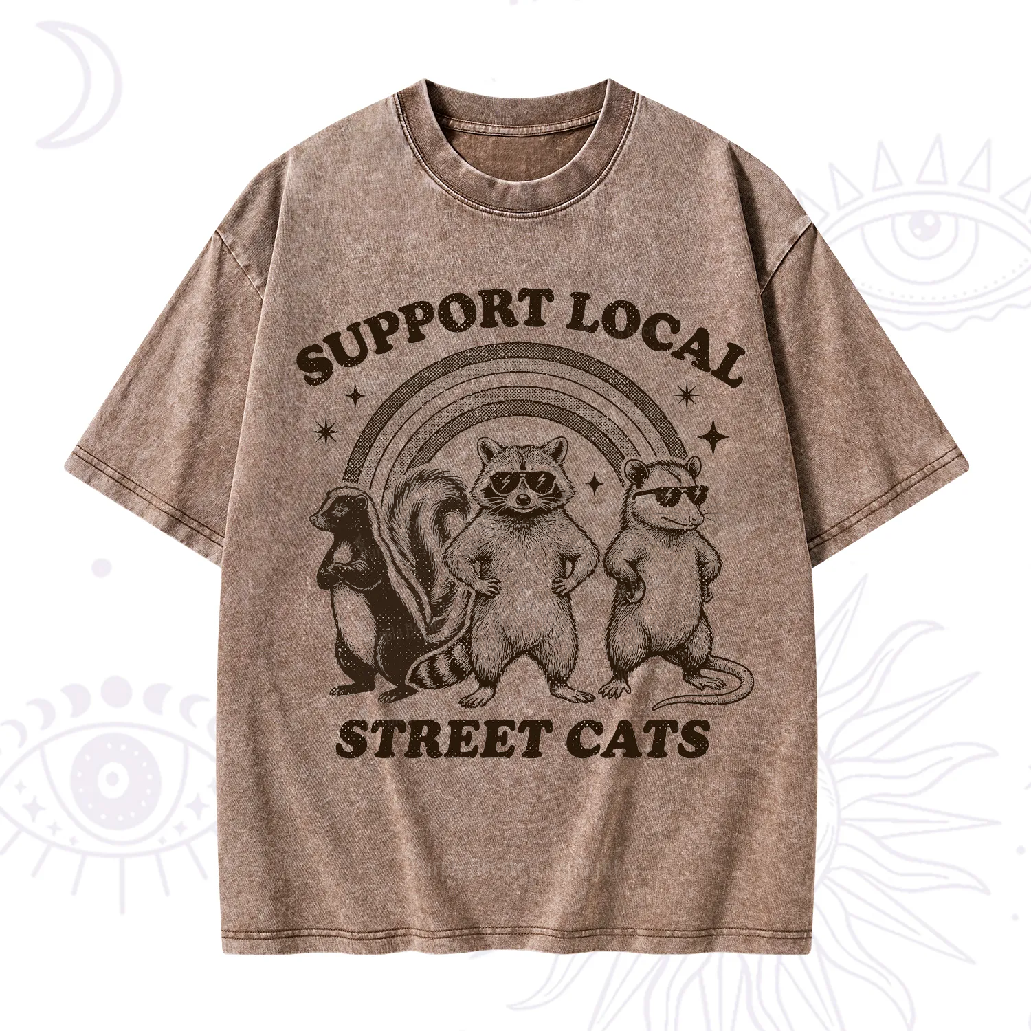 Purplehecate Support your local street cats Washed T-Shirt